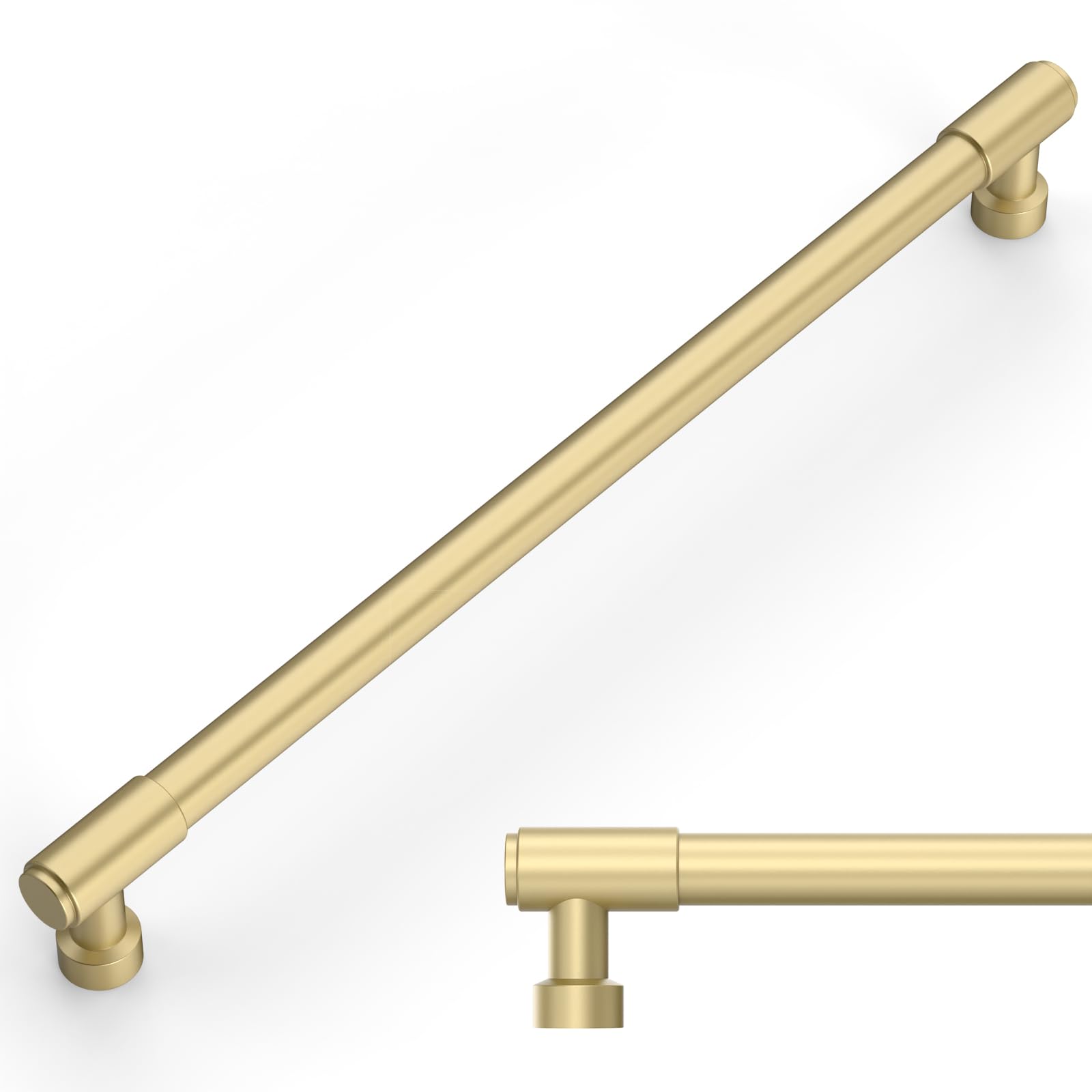 Photo 1 of Amerdeco 10 Pack Brushed Gold Cabinet Pulls 10 Inch(254mm) Hole Center Drawer Pulls Cabinet Hardware Kitchen Cabinet Handles for Bathroom ZH0075