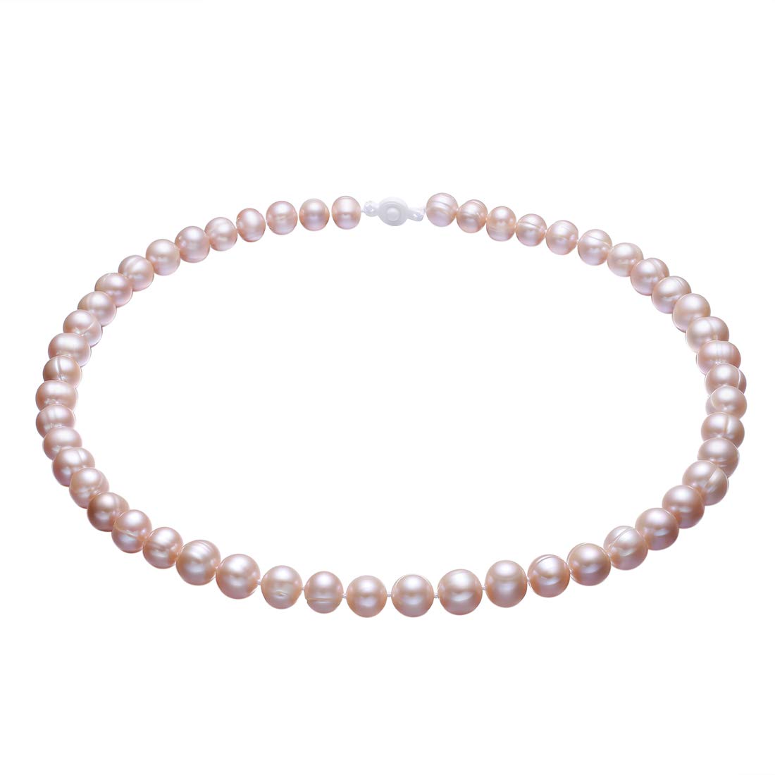 Caimeytie Women's Pink Freshwater Pearls Necklace Pearl Size 8-9mm Pearl Necklace Presents Valentines Gifts for Your Love — image 1