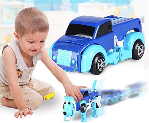 FIRERO The Dog Car Transformer Novelty Clockwork Deformable Car Dog New Year Kids Toy (A)