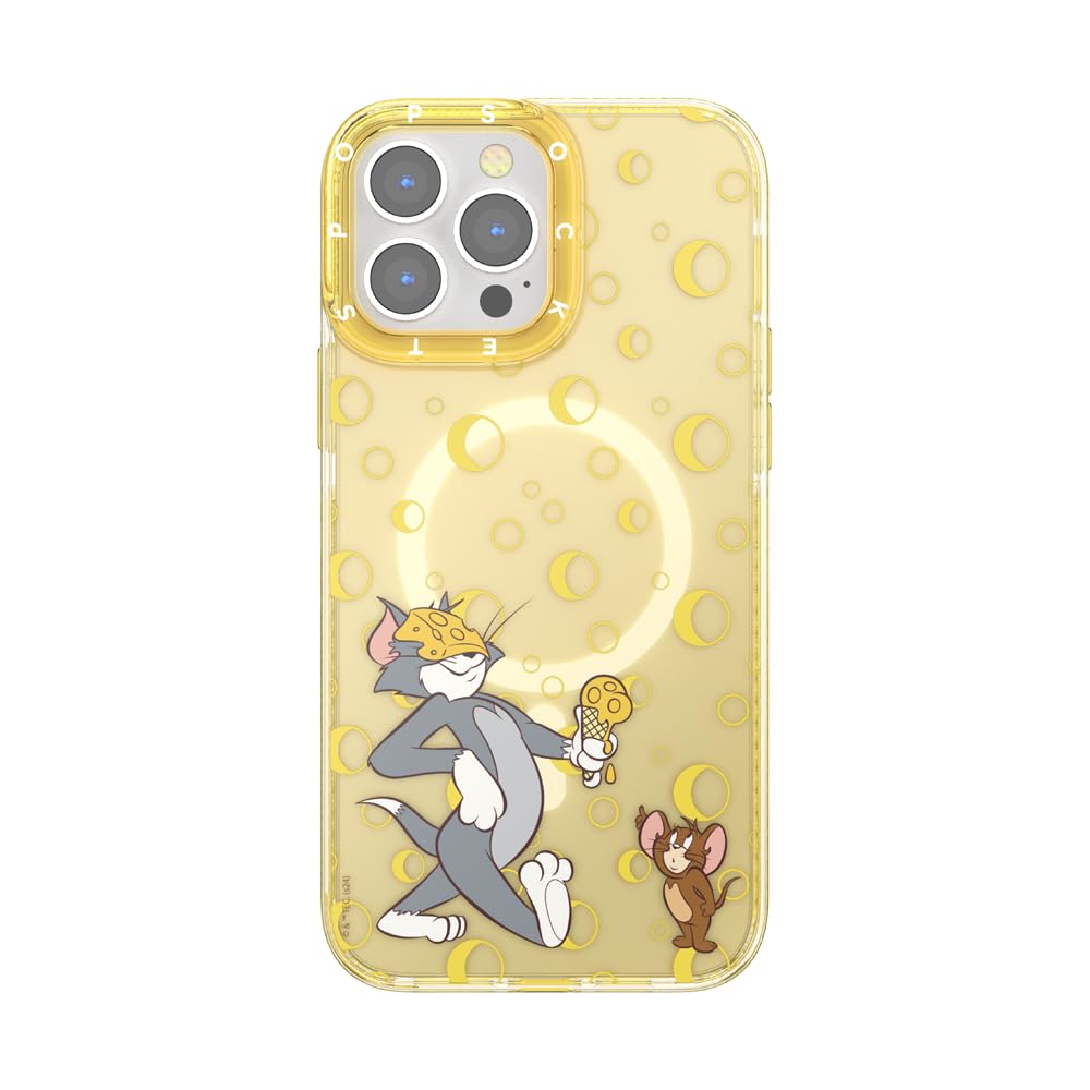 PopSockets iPhone 13 Pro Max Case Compatible with MagSafe, Phone Case for iPhone 13 Pro Max, Wireless Charging Compatible- Cheese Please