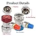 JDMON Adjustable AC R134A Quick Coupler Connector Adapters Fitting High Low 1/4 inch SAE HVAC Manifold Gauge Hose Set (R134A)