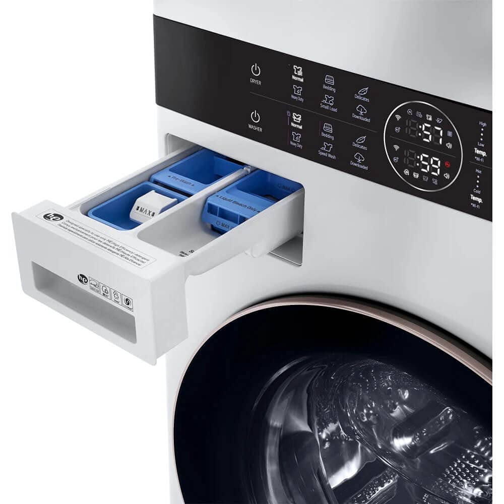 Single Unit Front Load LG WashTower? with Center Control? 4.5 cu. ft. Washer and 7.4 cu. ft. Electric Dryer