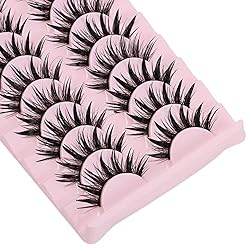 DSLONG 10 Pairs Manga Lashes Wet Look Lashes Effect