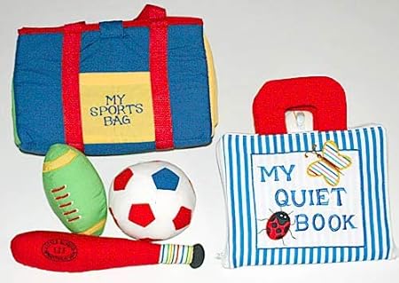 Amazon 布絵本 My Quiet Bookブルーストライプ 布おもちゃmy Sports Bag ファンタイムプレイ ラーンギフトセット幼児教育 布のおもちゃ おもちゃ