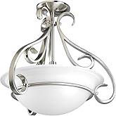Progress Lighting 3-Light Foyer Pendant, Torino Collection, Indoor, P3843-09, Brushed Nickel