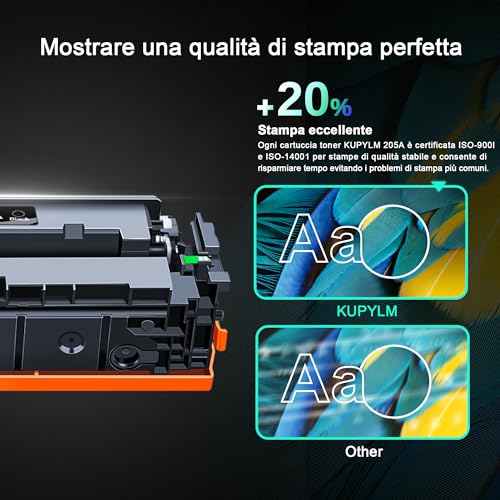 KUPYLM 205A CF530A Toner with Chip Compatible for HP 205A CF530A CF531A CF532A CF533A for HP Color Laserjet Pro MFP M180n M180nw M180fw M181n M181fw, M154a M154nw (Black Cyan Magenta Yellow, 4-) [[