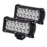 JAHURD LED Light Bar 12v, 2pcs 7" Inch 36w LED Light Pod Lights Super Bright Driving Fog Light Boat Lights SUV Lamp Spot Truck Light 4x4 Jeep Boat Motorcycle Suv ATVs