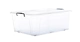 Superio Clear Storage Bin with Lid, Large Stackable