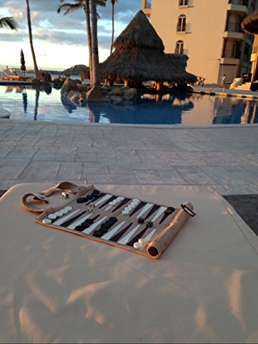 Sondergut Roll-up Suede Backgammon Game Cream