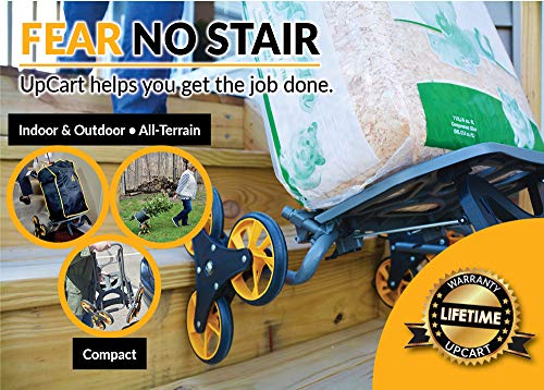 UpCart Versa Trolley | Lightweight, Folding Stair Climbing Hand Cart | 77lb Weight Capacity Up & Down Stairs