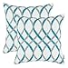 CaliTime Pack of 2 Cozy Fleece Throw Pillow Cases Covers for Couch Bed Sofa Modern Two-Tone Waves Geometric 18 X 18 Inches Gray Teal