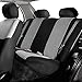 FH Group Flat Cloth Seat Covers Front Seat and Solid Rear Bench Full Set with Gift - Universal Fit for Cars, Trucks & SUVs (Gray/Black)