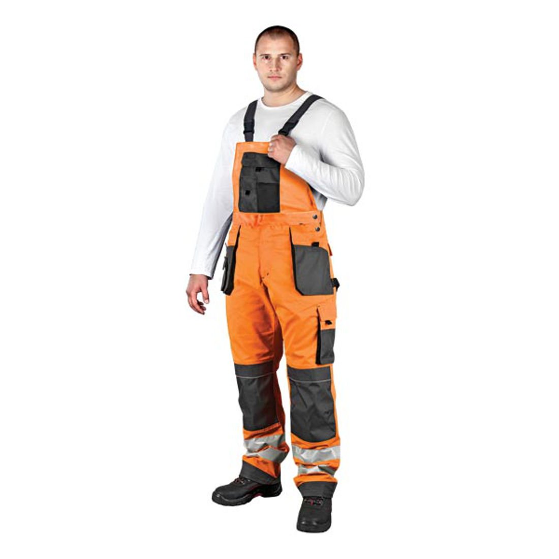 Leber&Hollman LH-FMNX-B_PSB50 Formen Protective Bib-Pants, Orange-Grey-Black, 50 Size