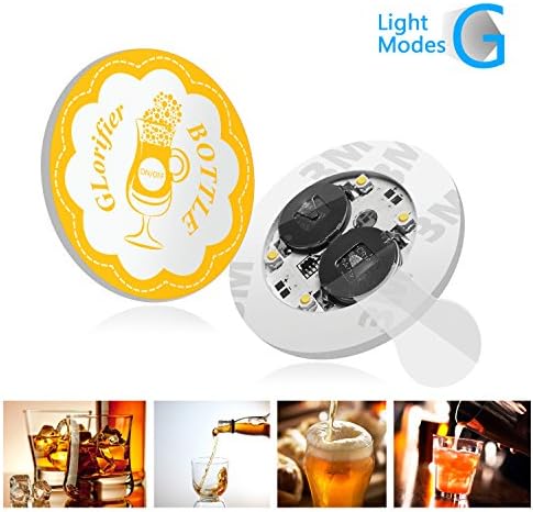 Wannap 5-Pack LED Cup Mat Flash Wine Bottle Stick LED Light Coaster Flashing LED Sticker Party Bar Christmas (Blue)
