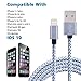 Akaho iPhone Cable, 10' Extra Long Nylon Braided Cord Lightning Cable Certified to USB Charging Charger for iPhone 7/7 Plus/6S/6 Plus/6S Plus/5S/5C/SE/iPad Air/Mini/iPod Nano 7 - Grey/White - 3 Piece