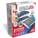 SpaceSaver Premium Jumbo Vacuum Storage Bags (80% More Storage Than Leading Brands) Free Hand Pump For Travel! (2 Pack)