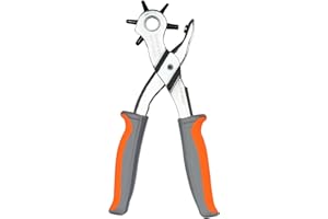 Leather Hole Punch Tool, BILLION GOLD Revolving Belt Hole Puncher for Leather, Multi Sized Hole Puncher Plier for Watch Strap