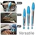 Light Blue Silicone Cooking Tongs - Set Of 3 Kitchen Locking Tongs - 7,9,12