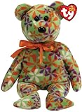 Ty Beanie Babies Groovey - Flower Print Bear (Green)