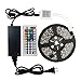 WenTop Led Strip Lights Kit DC12V Power Supply Waterproof SMD 5050 16.4 Ft (5M) 300leds RGB 60leds/m with 44key Ir Remote Controller for Kicthen Bedroom Sitting Room and Outdoor