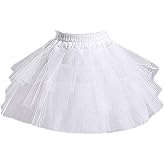 Kumeng Kids White Mini 3 Layers Wedding Flower Girl Petticoat/Underskirt/Crinoline Slips