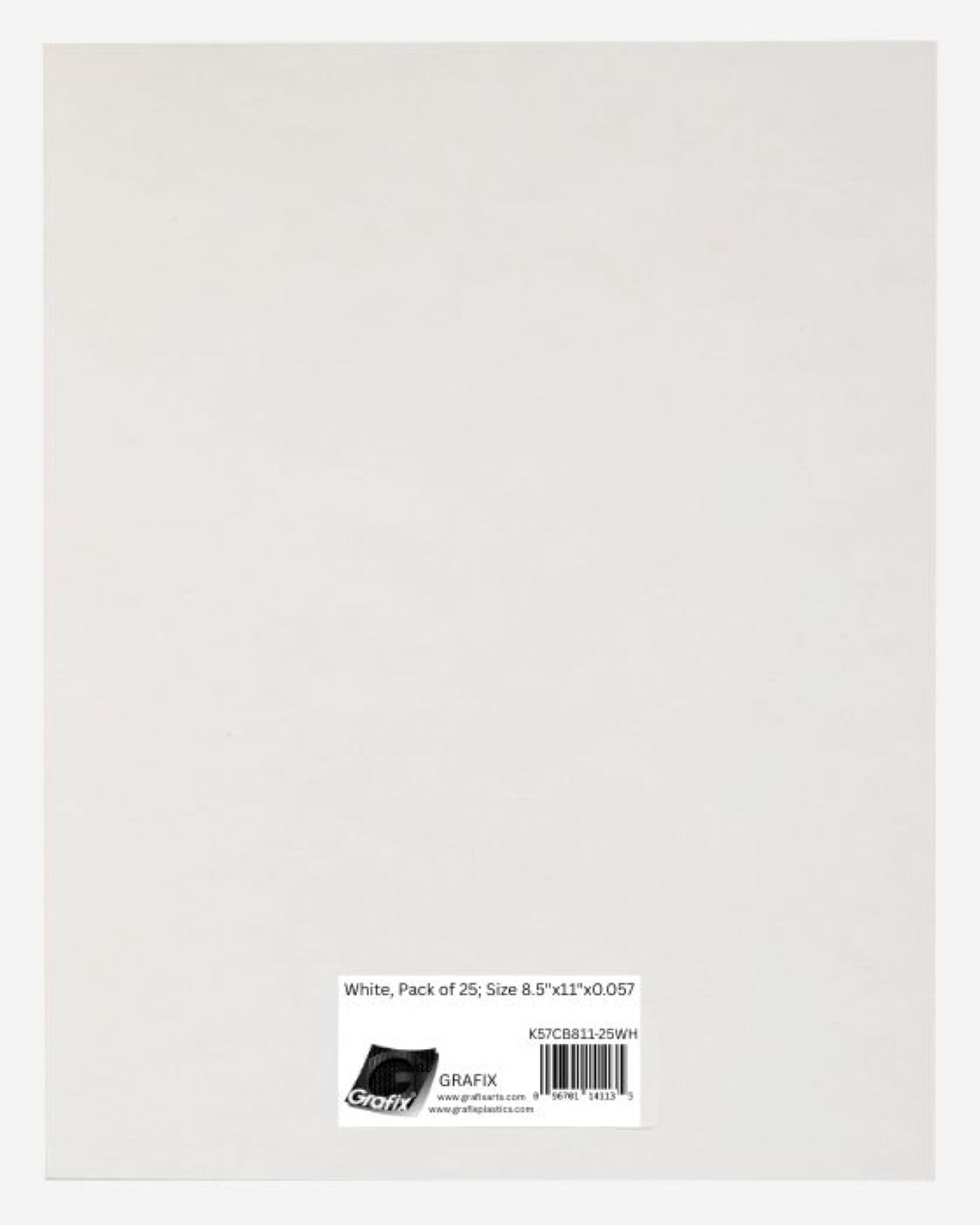 Grafix 8.5 x 11-Inch Medium Weight Chipboard Sheets, Pack of 25, White