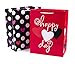 Hallmark Large Valentine's Day Gift Bags (Red Heart & Black Dots, Pack of 2)
