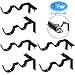 MENOLY 3 Pairs (6 Pcs) Curtain Rod Holders, Double Adjustable Curtain Rod Brackets, Drapery Rod Bracket for Home Decoration (Black)