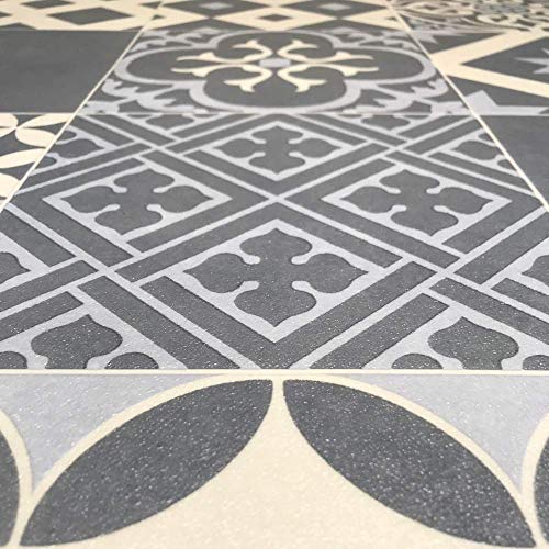 Multiple Sizes Available 3m X 3m Victorian Tile Effect Sheet Vinyl