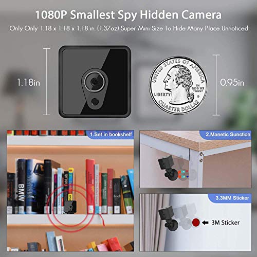 Relohas Smallest Mini WiFi Camera Wireless, HD 1080P Mini Camera Live