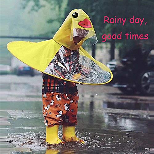 image for Pangxiannv Cute Yellow Duck Rain Coat UFO Children Umbrella Hat Magica