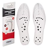 Mindinsoles Insoles for Women Men Reflexology Feet Acupressure Magnetic Massage Pain Relief Shoe Inserts (White)