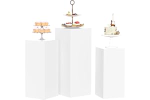 LAYIQDC 3Pcs Pedestal Stand,Metal Stands for Wedding Party Art Decor,Sturdy Pedestal Display Square Dessert Table