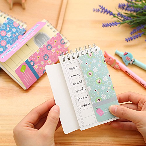 Katoot@ 4Pcs Cute Flower wordbook Kawaii plant vocabulary book Mini coil notebook Korean stationery office school supplies canetas