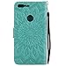 A-slim Google Pixel XL Wallet Case, (TM) Sun Pattern Embossed PU Leather Magnetic Flip Cover Card Holders & Hand Strap Wallet Purse Case for Google Pixel XL - Green