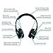 Wearhaus ARC+ Bluetooth Wireless Sharing Headphones, HiFi Bass Wired Headset w/Mic, Color Changing LED Light, On Ear Noise Isolating Soft Comfort Earpads for Gaming Travel Work, Touch Control - Black