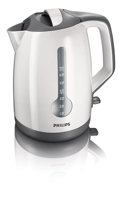 Philips HD4649 1.7-Litre 2400-Watt Concealed Element Kettle (White and Gray)