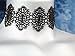 Twilight's Fancy Hexagonal Filigree Venice Black Lace Choker Necklace -- Size Small