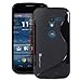 GreatShield Guardian S Series Slim Fit Wave Design TPU Case for Motorola Moto X 1st Generation Phone (Black)