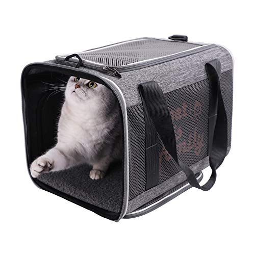 Soft Cat Carrier with Privacy Zipped Flaps for Large and Medium Nervous