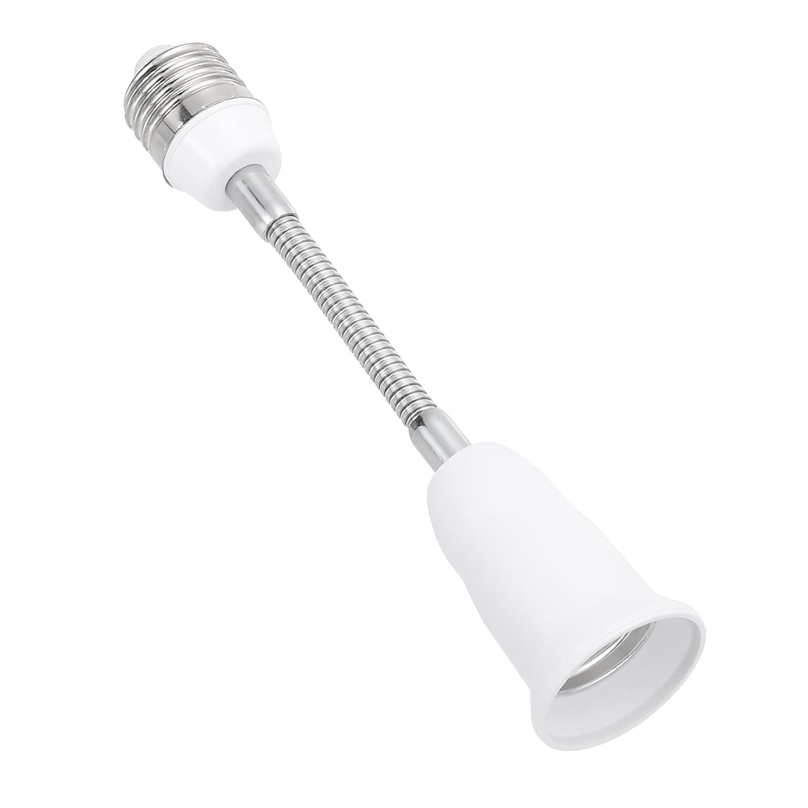 PATIKIL 7.9 Inch E26/E27 Light Socket Extender, 1 Pcs Flexible Bulb Socket Extension Adjustable Bulb Extender Adapter for Medium Screw Base Home Lamps, White
