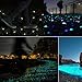 200 pcs Luminous Stones Glow in the Dark Stone Pebbles Garden Decor for Walkway Yard - Indoor Outdoor DIY Decorative Gravel for Aquarium Fish Tank in Blue Green-Hmlike (1.4 lb)