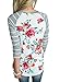 ZXZY Women Bohemian Crew Neck Striped 3/4 Sleeve Floral Print Shirt Blouse Tops Grey