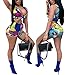 Dreamparis Women's Floral Print Patchwork 2 Pieces Outfits Sleeveless Bandage Tank Crop Top + Skinny Shorts
