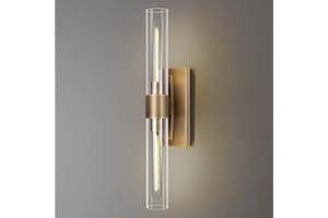 Joyunleo 2-Light Modern Brass Bathroom Wall Sconce, 22.8" Vertical/Horizontal, 2-Pack