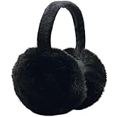 Lukkizara Ear Muffs for Women, Foldable Winter Faux Furry Earmuffs, Adjustable Soft Ear Warmer Covers
