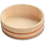 10.6 Inch Wooden Sushi Rice Bowl Hangiri Sushi Oke Rice Mixing Tub
