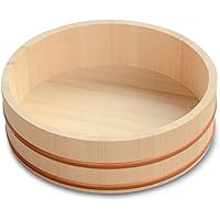 10.6 Inch Wooden Sushi Rice Bowl Hangiri Sushi Oke Rice Mixing Tub