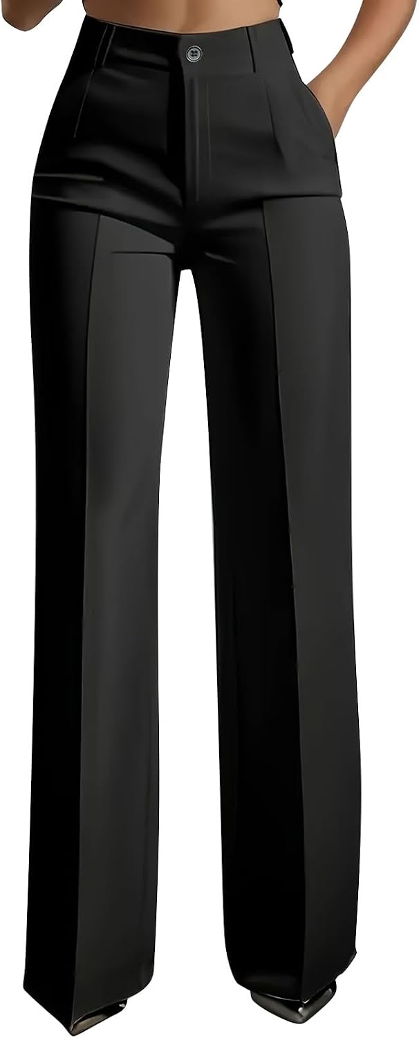Dress Pants for Women Trendy 2026 High Waist Stretchy Work Pants Business Casual Straight Leg Trousers with Pockets
