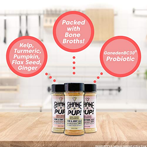 Shake it Pup! Dog Food Seasoning Bone & Joint, Digestion, Skin & Coat Supplement Topper